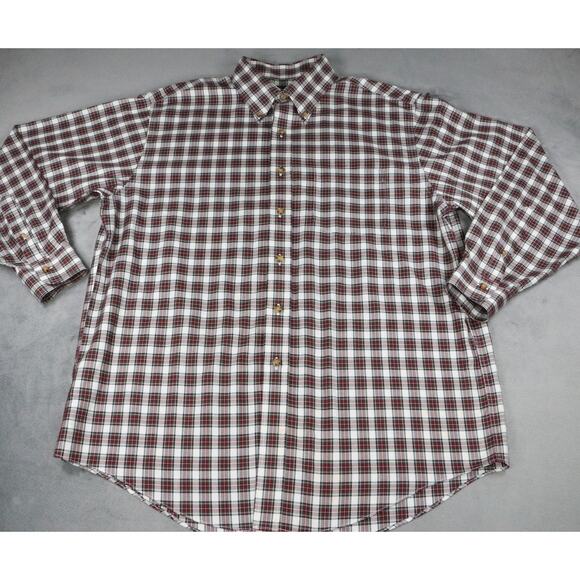 Brooks Brothers Shirt Plaid Non-Iron Button Down Cotton Mens Red Green Large - Picture 1 of 15
